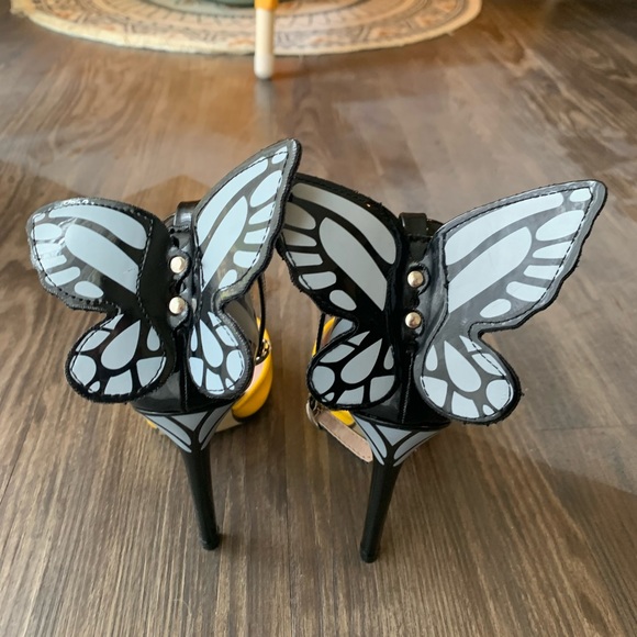 Yellow and blue butterfly heels - Picture 2 of 6